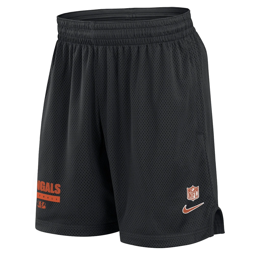 Men's Nike Black Cincinnati Bengals 2024 Sideline Performance Mesh Shorts