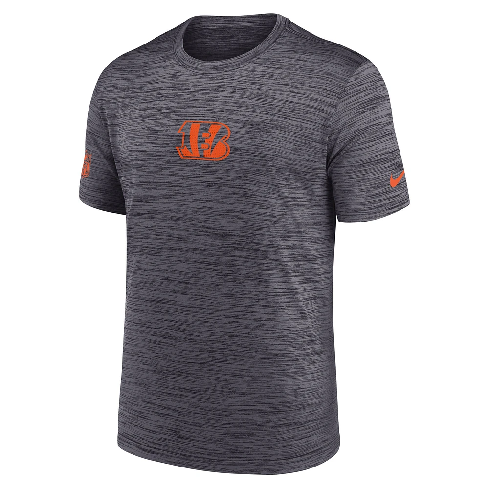 T-shirt Nike Performance Sideline Velocity pour homme, noir, des Bengals de Cincinnati