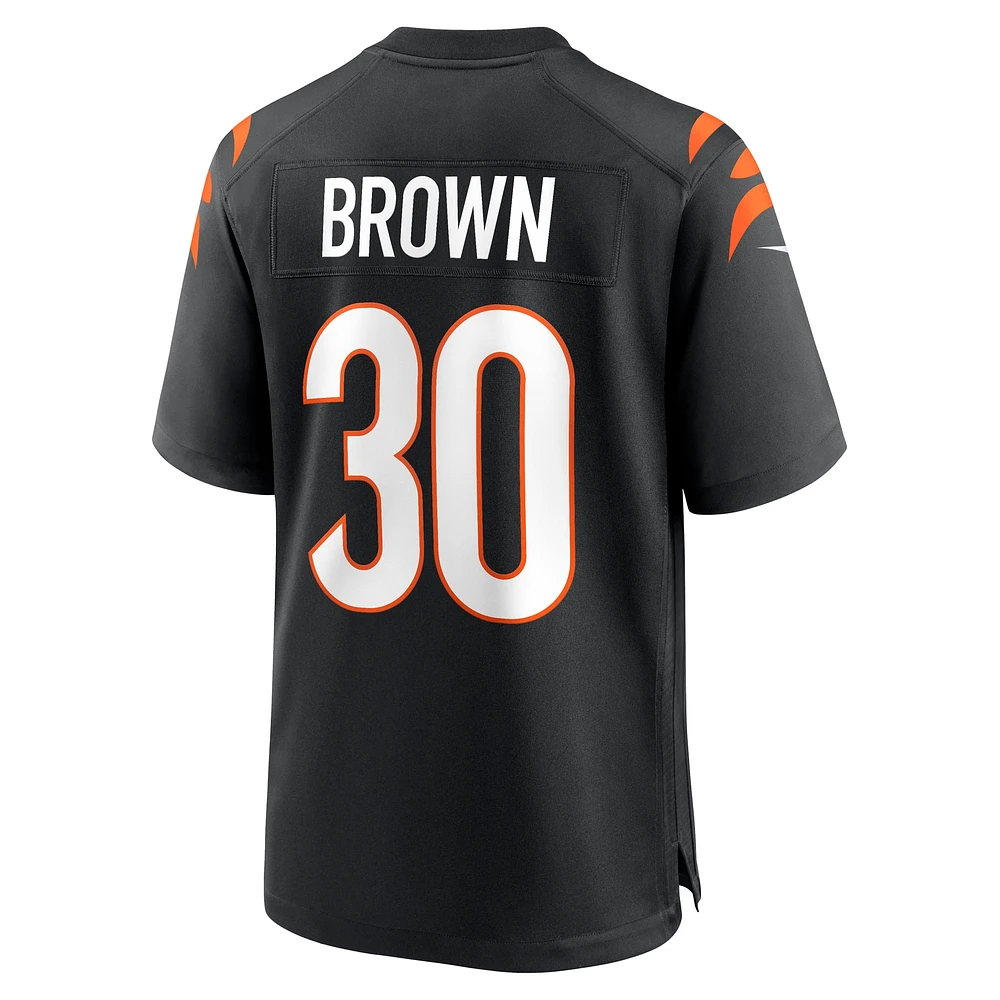 Men's Nike Chase Brown  Black Cincinnati Bengals Team Game Jersey