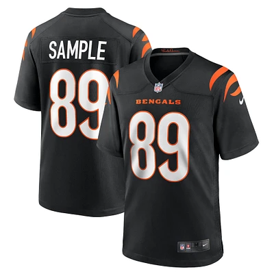Maillot de match Nike Drew Sample noir pour hommes des Bengals Cincinnati