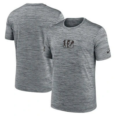 T-shirt Nike Performance Sideline Velocity gris pour homme des Bengals de Cincinnati
