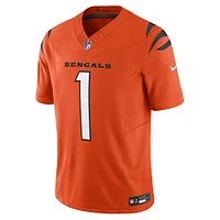 Men's Nike Ja'Marr Chase Orange Cincinnati Bengals Vapor F.U.S.E. Limited Jersey