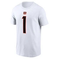 Men's Nike Ja'Marr Chase  White Cincinnati Bengals Player Name & Number T-Shirt