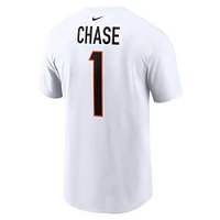 Men's Nike Ja'Marr Chase  White Cincinnati Bengals Player Name & Number T-Shirt