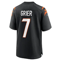 Maillot de match l'équipe Nike Will Grier pour hommes, noir, Cincinnati Bengals