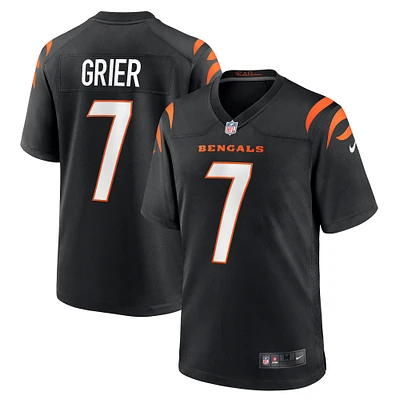 Maillot de match l'équipe Nike Will Grier pour hommes, noir, Cincinnati Bengals