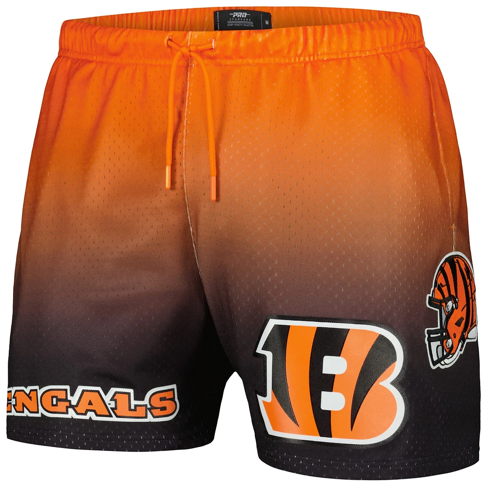 Men's Pro Standard Black/Orange Cincinnati Bengals Ombre Mesh Shorts