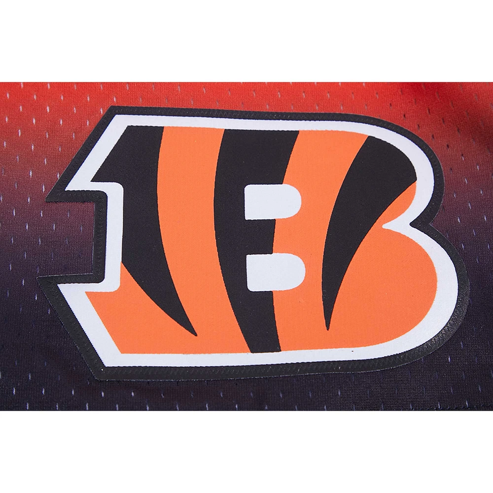 Men's Pro Standard Black/Orange Cincinnati Bengals Ombre Mesh Shorts