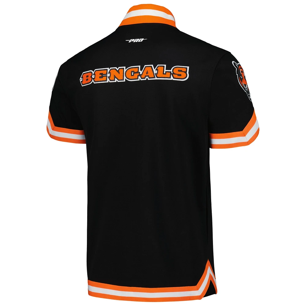 Men's Pro Standard Black Cincinnati Bengals Classic Warm-Up Short Sleeve Full-Snap Jacket
