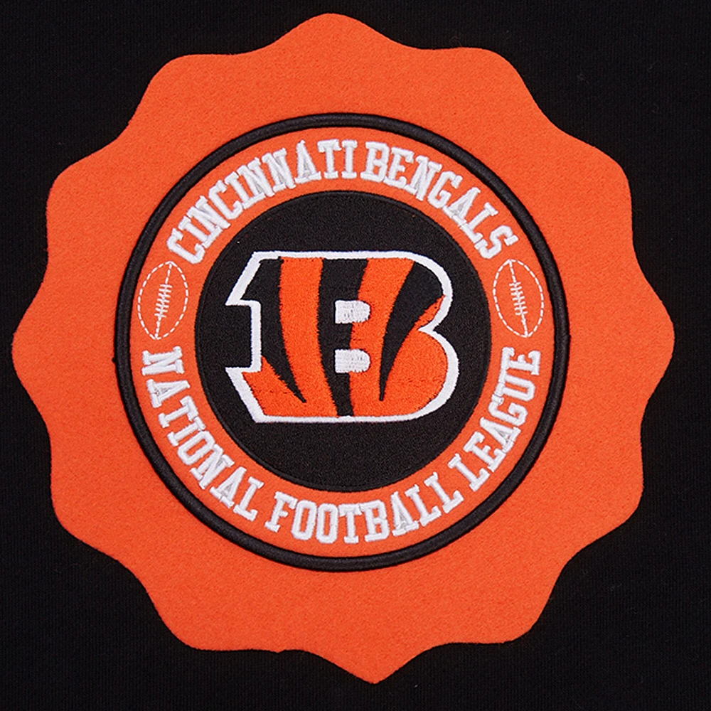 Men's Pro Standard Black Cincinnati Bengals Crest Emblem Pullover Sweatshirt