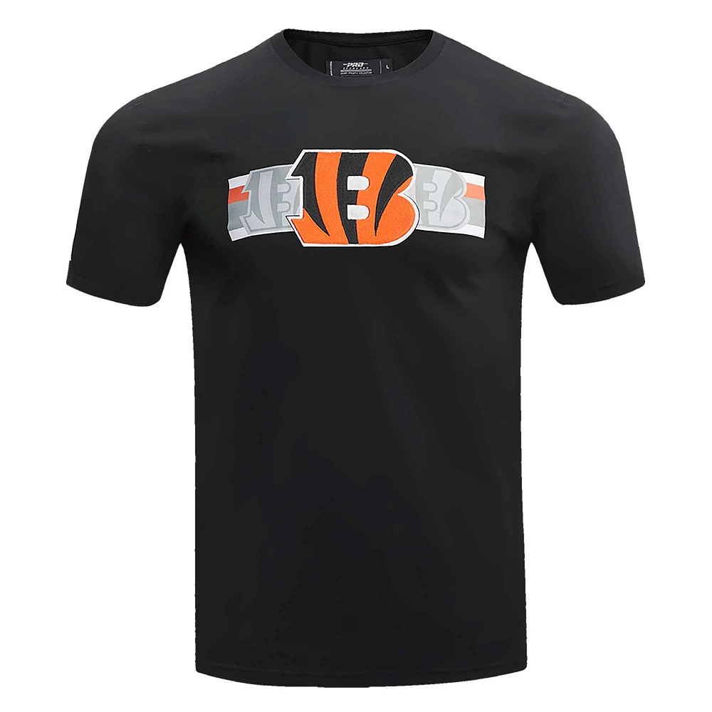 Men's Pro Standard Black Cincinnati Bengals Retro Striper T-Shirt
