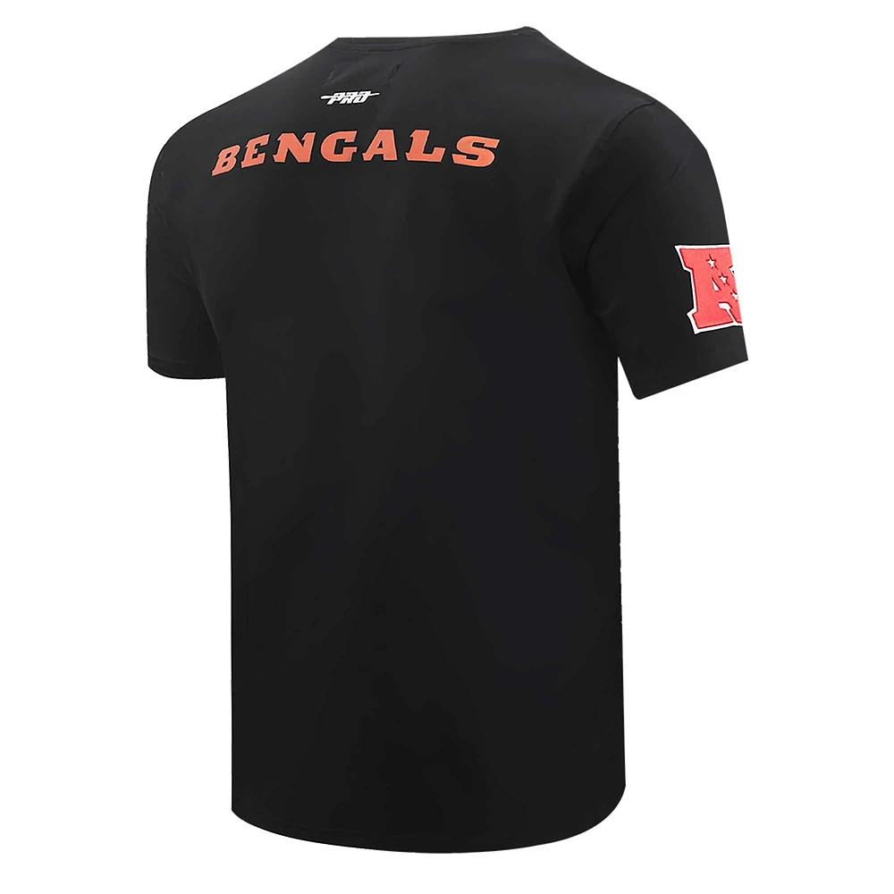 Men's Pro Standard Black Cincinnati Bengals Retro Striper T-Shirt