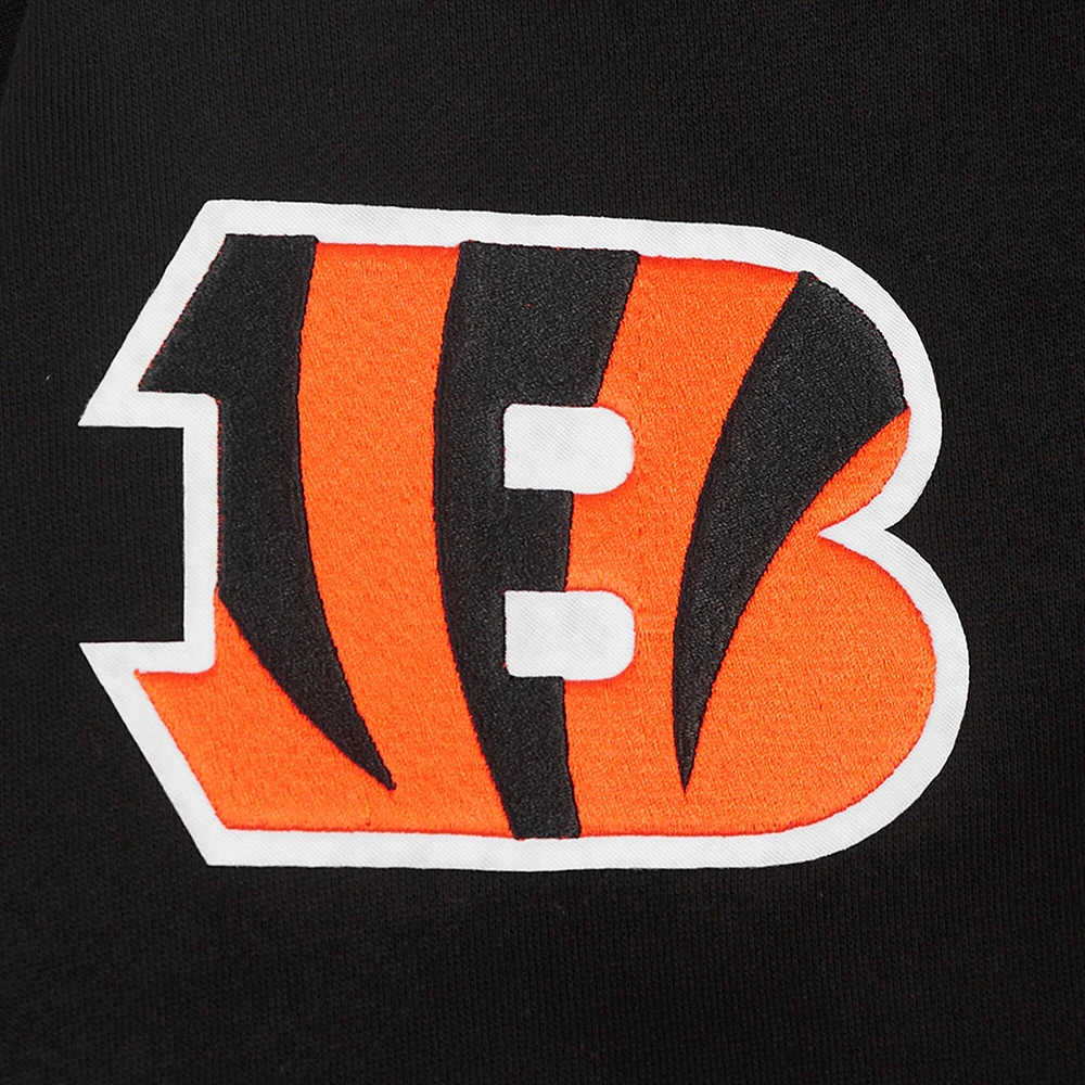 Men's Pro Standard Black Cincinnati Bengals Turn It Up Drop Shoulder Pullover Sweatshirt