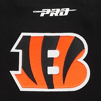 Men's Pro Standard Black Cincinnati Bengals Turn It Up Drop Shoulder Pullover Sweatshirt