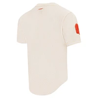Men's Pro Standard Joe Burrow Cream Cincinnati Bengals Name & Number Triple Tonal Button-Up Baseball Jersey