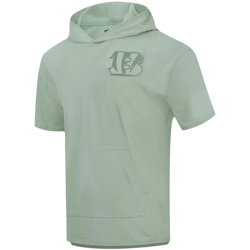 Men's Pro Standard Light Green Cincinnati Bengals Neutrals Short Sleeve Pullover Hoodie