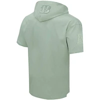 Men's Pro Standard Light Green Cincinnati Bengals Neutrals Short Sleeve Pullover Hoodie