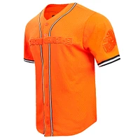 Men's Pro Standard Orange Cincinnati Bengals Triple Tonal Mesh Button-Up Shirt
