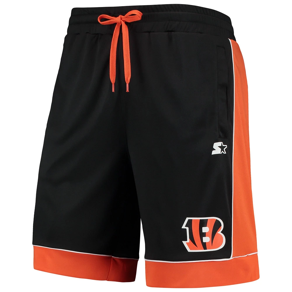 Men's Starter Black/Orange Cincinnati Bengals Fan Favorite Fashion Shorts