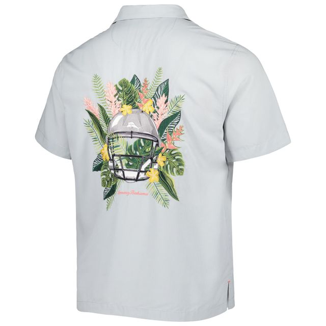 Chemise boutonnée pour homme Tommy Bahama Grey Cincinnati Bengals Coconut Point Frondly Fan Camp IslandZone