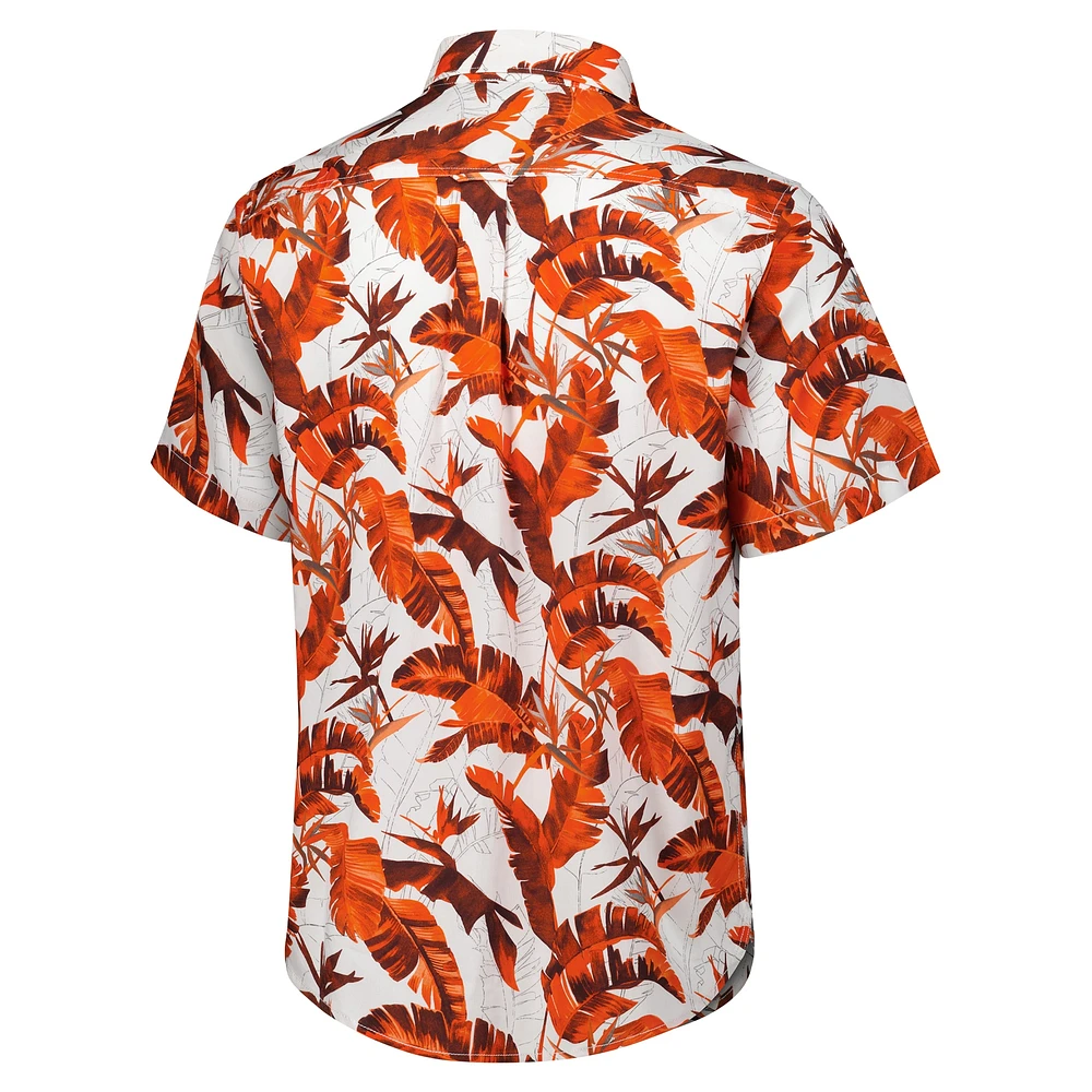Chemise boutonnée Tommy Bahama Orange Cincinnati Bengals Sunnyvale Blooms Camp pour homme