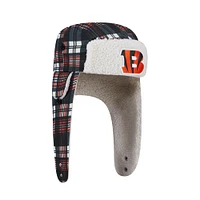 New Era Black Cincinnati Bengals Sideline Plaid Sherpa Trapper Hat