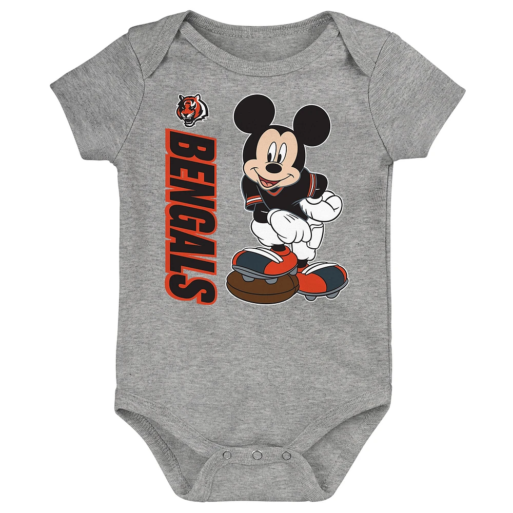 Newborn & Infant Cincinnati Bengals 3-Peat 3-Pack Bodysuit Set