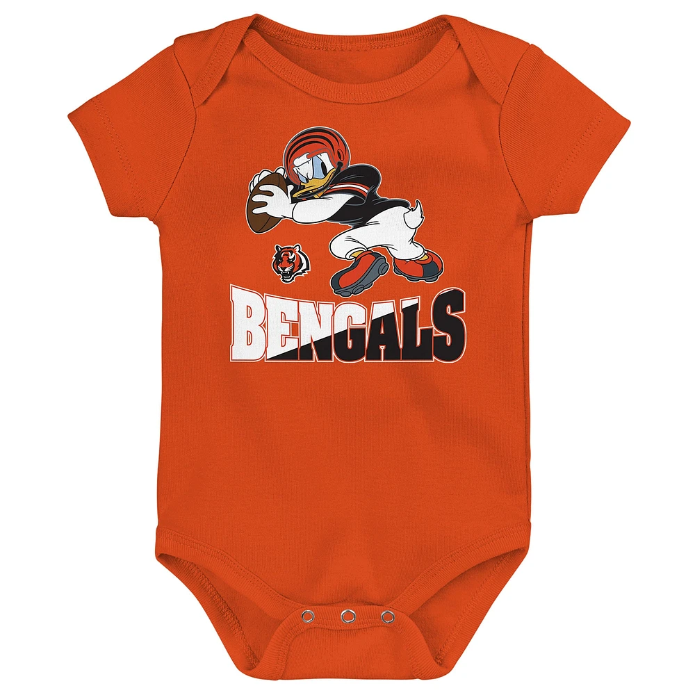 Newborn & Infant Cincinnati Bengals 3-Peat 3-Pack Bodysuit Set