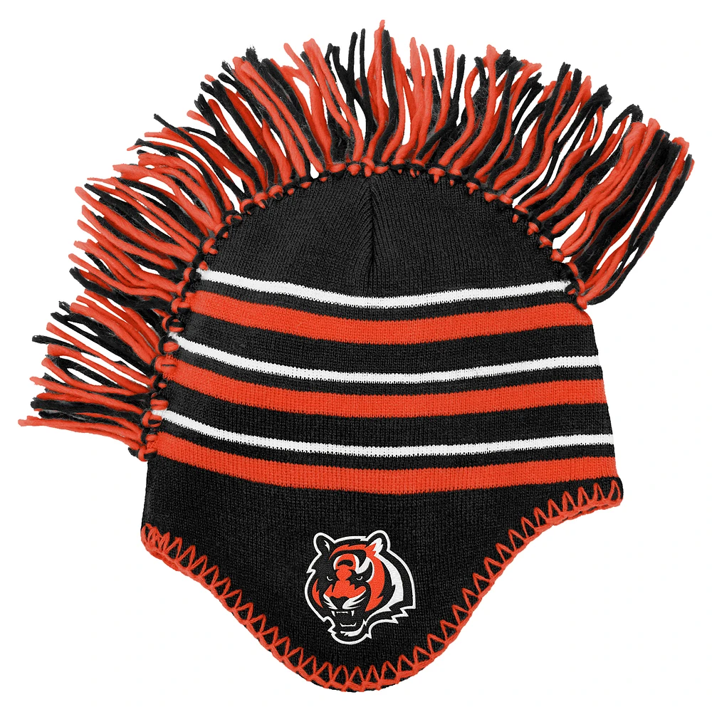 Preschool Black Cincinnati Bengals Mohawk Stripe Knit Hat