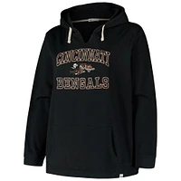 Women's '47  Black Cincinnati Bengals Plus Clarity Kennedy Pullover Hoodie