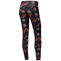 Women's Concepts Sport Black Cincinnati Bengals Breakthrough Allover Print Knit Sleep Leggings