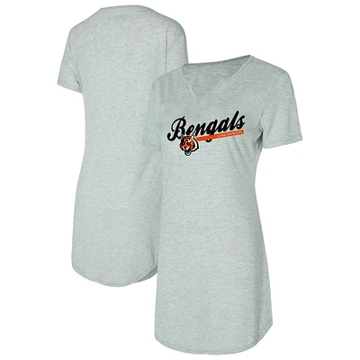 Chemise de nuit en tricot pour femme Concepts Sport Grey Cincinnati Bengals Petition