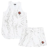 Women's Concepts Sport White Cincinnati Bengals Plus Quartz Tank Top & Shorts Set