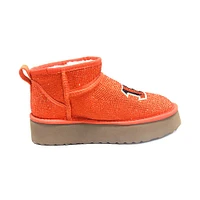 Women's Cuce Orange Cincinnati Bengals Crystal Platform Boots