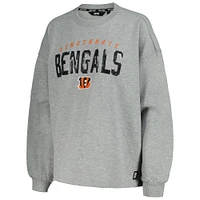 Women's DKNY Sport Heather Charcoal Cincinnati Bengals Penelope Pullover Sweatshirt
