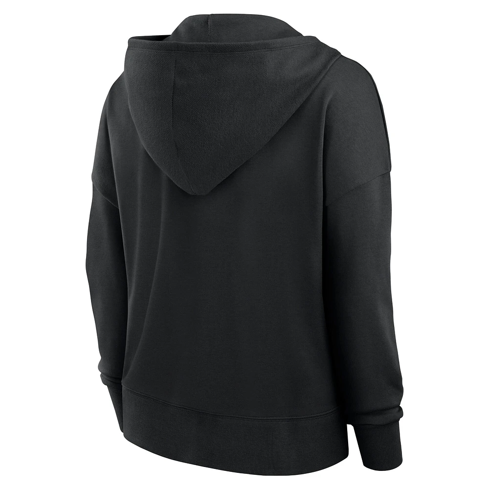 Women's Fanatics Black Cincinnati Bengals Blitz Left Lace-Up Pullover Hoodie