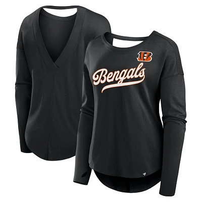 T-shirt à manches longues pour femme Fanatics Black Cincinnati Bengals Core