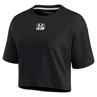 Women's Fanatics Black Cincinnati Bengals Elements Super Soft Boxy Cropped T-Shirt