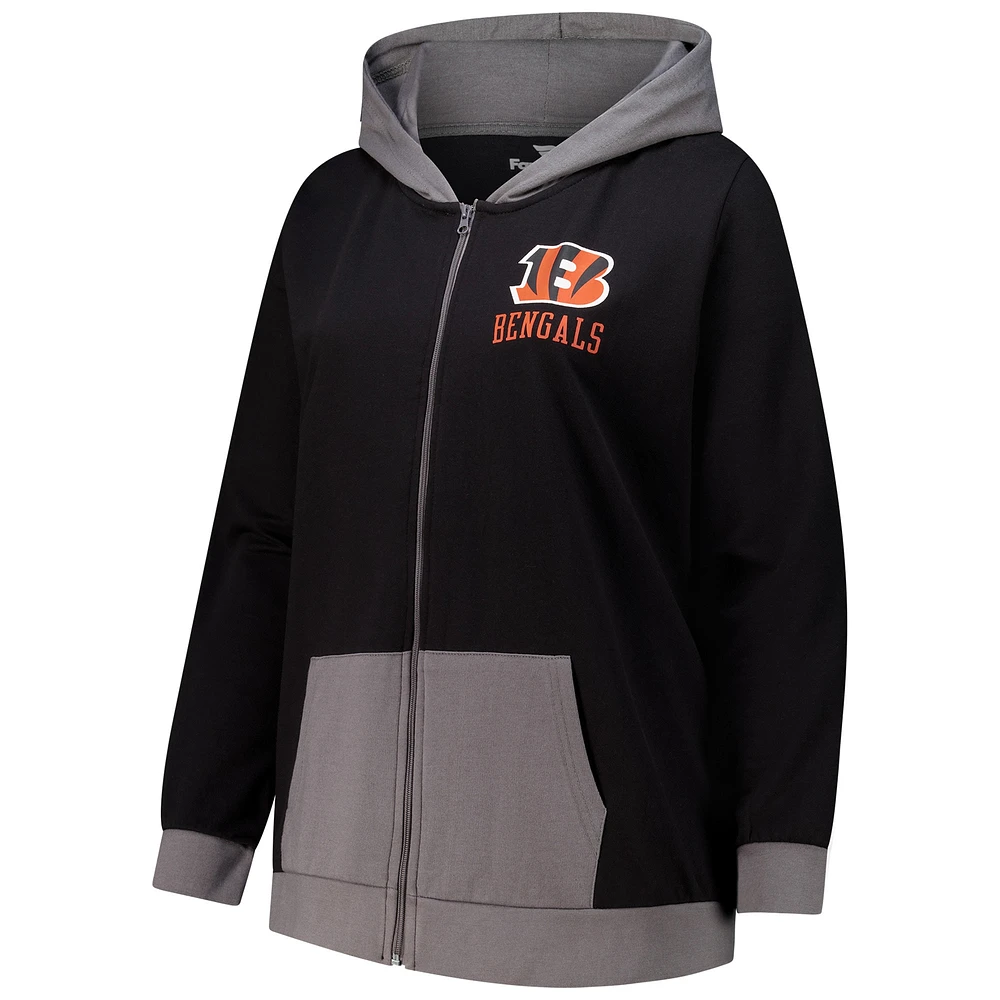 Women's Fanatics  Black Cincinnati Bengals Hit It Full-Zip Hoodie