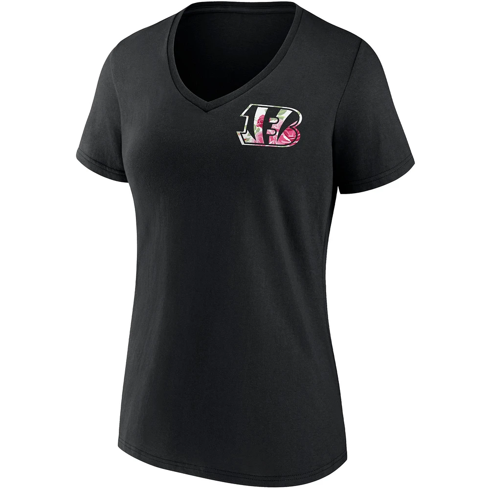 Women's Fanatics Black Cincinnati Bengals Team Mother's Day V-Neck T-Shirt
