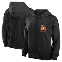 Women's  Fanatics College Black Cincinnati Bengals Script Lock Full-Zip Hoodie
