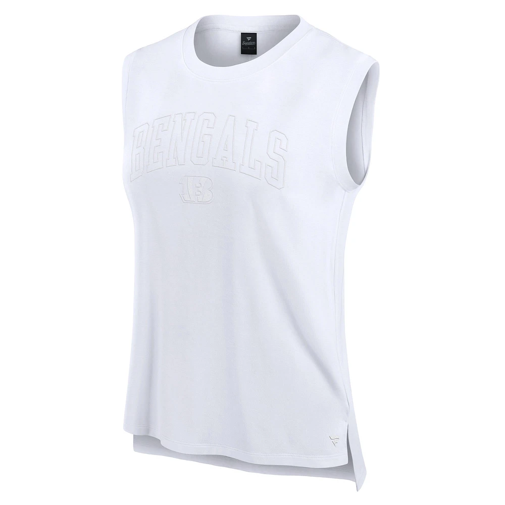 Women's Fanatics White Cincinnati Bengals Studio Gym Tank Top