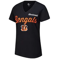 Women's G-III 4Her by Carl Banks Black Cincinnati Bengals Post Season V-Neck T-Shirt