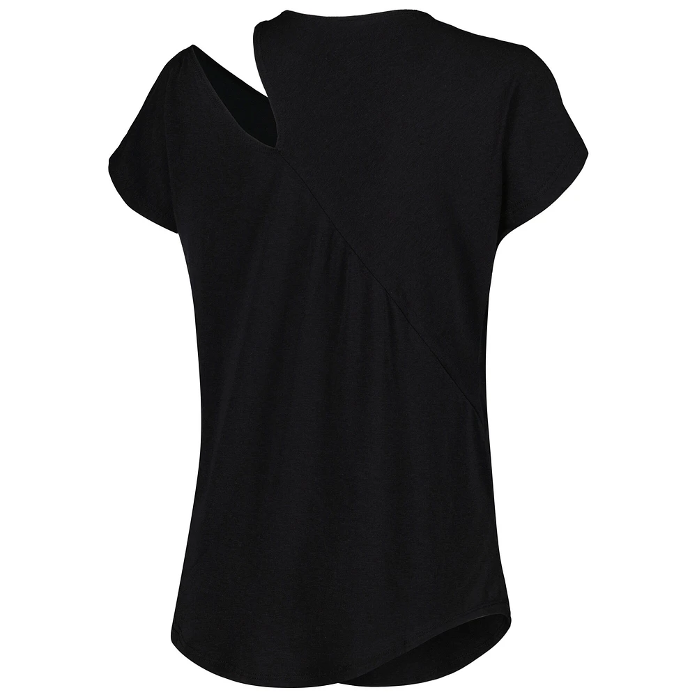 Women's KIYA TOMLIN Black Cincinnati Bengals Cut Out Tri-Blend Shirt