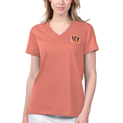 T-shirt à col en V pour femmes Margaritaville Cincinnati Bengals Game Time