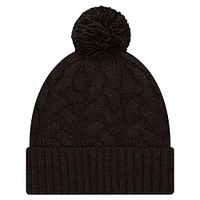 Women's New Era  Black Cincinnati Bengals Cable Cuffed Knit Hat with Pom