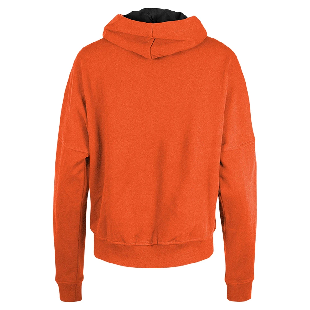 Women's New Era Orange Cincinnati Bengals Boxy Pullover Hoodie