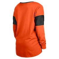 Women's New Era Orange Cincinnati Bengals Lace-Up Notch-Neck Long Sleeve T-Shirt