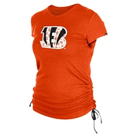 Women's New Era Orange Cincinnati Bengals Ruched Side T-Shirt