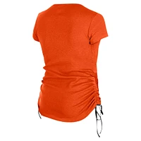 Women's New Era Orange Cincinnati Bengals Ruched Side T-Shirt